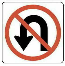 no u turn sign