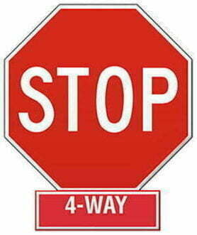 four way stop sign