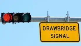 Drawbridge with red signal